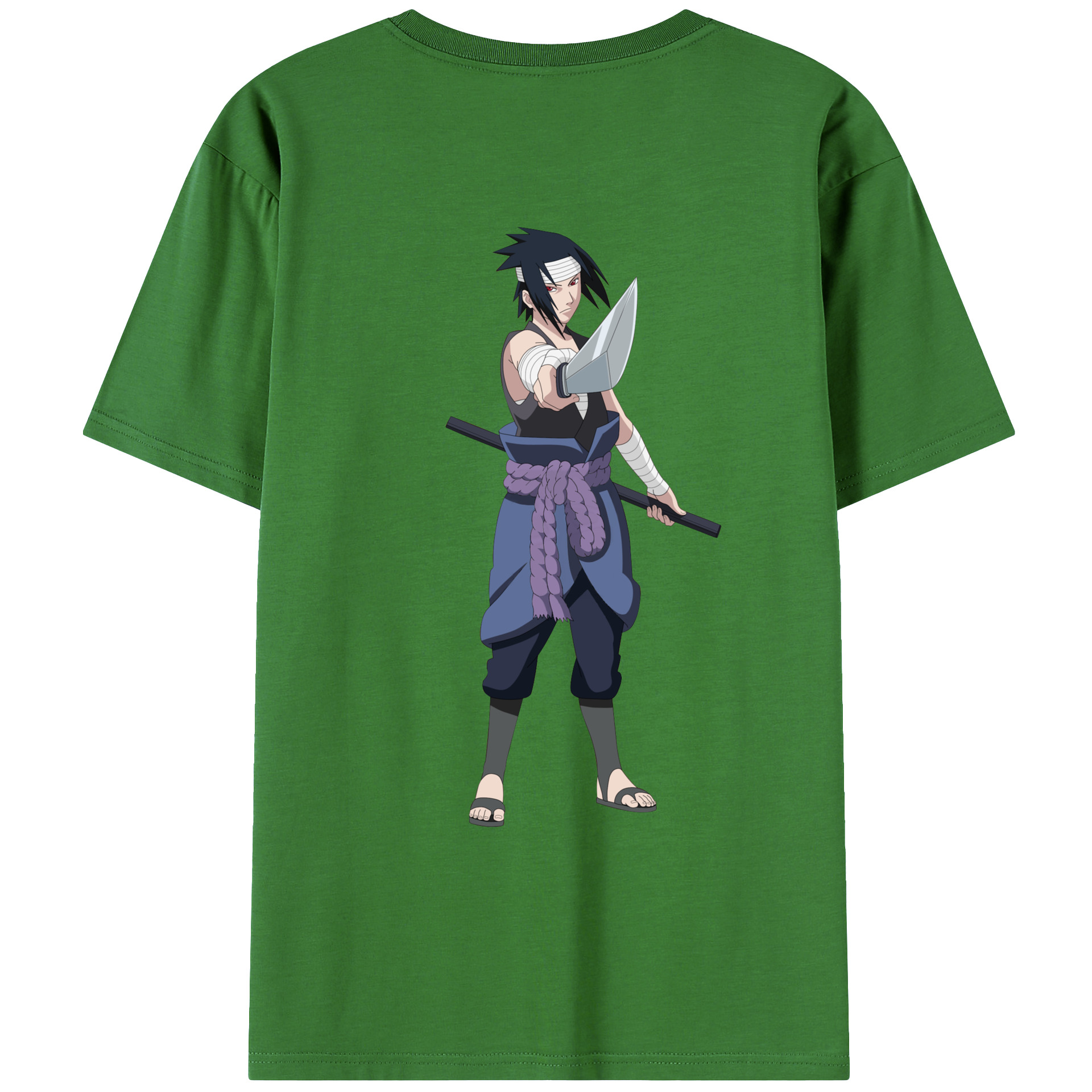 （画像用） NARUTO -ナルト- うちは サスケ Uchiha Sasuke レディース半袖Tシャツ(バックプリント)